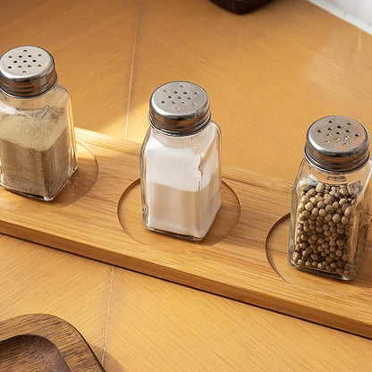 1st Choice Salt and Pepper Shakers with Stainless Tops Set of 2 (Square Shakers)