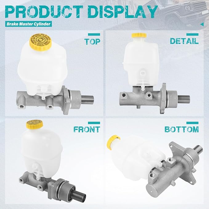 M630339 Brake Master Cylinder with Reservoir and Sensor Compatible with Dodge Vehicles- Ram 1500 2002 2003 2004 2005, 2-Wheel ABS Brake - Replace 13-3092, 5102032AA