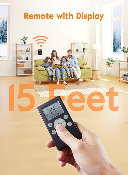 GiveBest 800W Wall Outlet Space Heater with Remote,LED Display Small Plug in Electric Heater with Adjustable Thermostat and Timer for rv and Home Office Bathroom Indoor Use