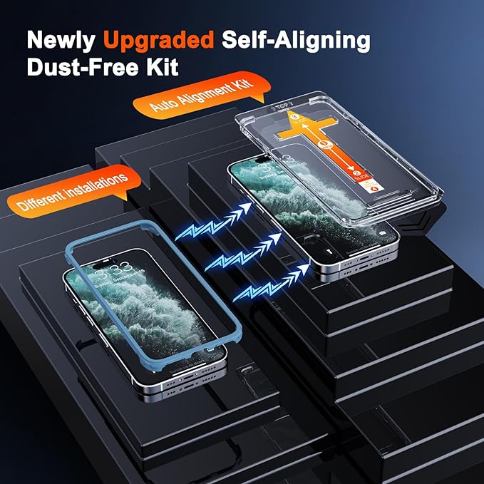 SIBEITU 1-Pack for iPhone 11 Pro Max Screen Protector, [Auto Alignment Kit] 6.5 Inch HD Clear Tempered Glass Film, Case Friendly Anti Scratch, 9H Hardness Auto Dust Removal Installation Protector