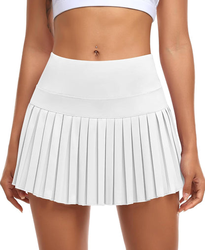 JoyGirl Womens Pleated Tennis Skirt with Shorts High Waisted Golf Skort Mini Skirt Workout Skirt Athletic Skorts with Pockets.