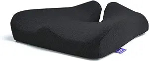 Cushion Lab Patented Pressure Relief Seat Cushion for Long Sitting Hours on Office & Home Chair - Extra-Dense Memory Foam for Soft Support. Car Pad for Hip, Tailbone, Coccyx, Sciatica - Black