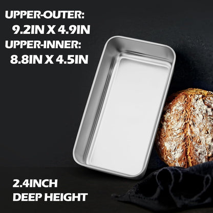 2 Pack Loaf Pans for Baking Bread, 9IN x 5IN Stainless Steel Loaf Pans for Homemade Bread, Meatloaf, Bananas, Brownies, Lasagnas, Dishwasher Oven Safe(Has Cosmetic Scratches)
