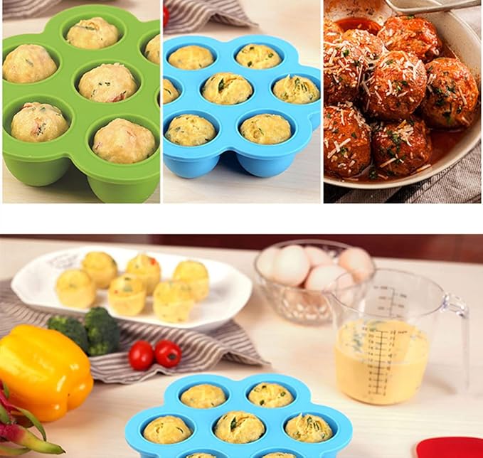 Silicone egg molds for instant pots, accessories for 5,6,8 quart pressure cooker, food storage containers, silicone egg steamer, lid