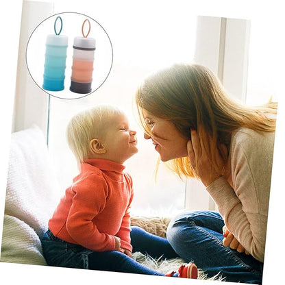 Kisangel 2pcs Box Milk Powder Box Kids Milk Powder Dispenser Outdoor Milk Powder Organizer Powder Container Three-Layer Milk Container Powder Milk Container Storage Box Pp Portable Baby