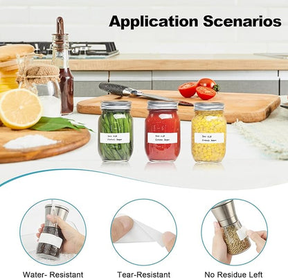 MaxGear 500 Removable Freezer Labels 1x3 Inch, Waterproof Oil Resistant Stickers for Food Containers Pantry Jars Organization, No Residue Easy Peel Design, 1 Roll