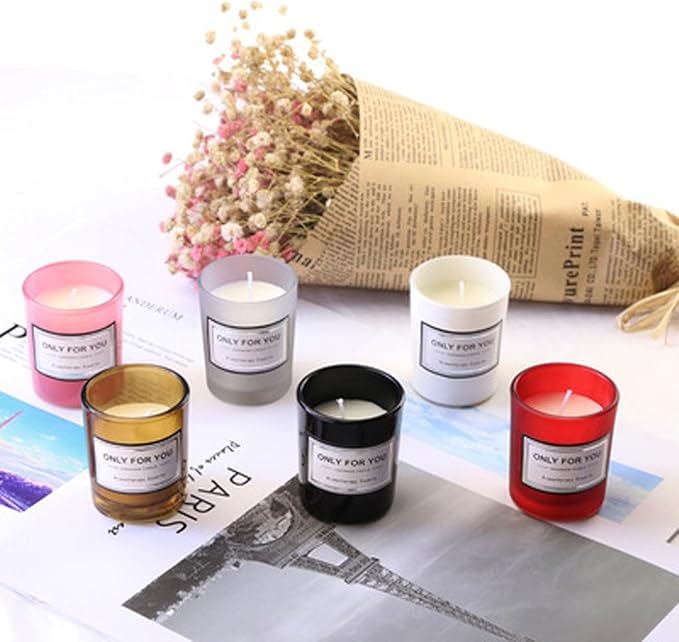 Candles for Home Scented, Highly Scented Natural Soy Candles for Home, Stress Relief Aromatherapy Candles Relax Your Mind, Gift for Women, Partner, Home Decor Organic Lavender Wax Candle (Glass White)