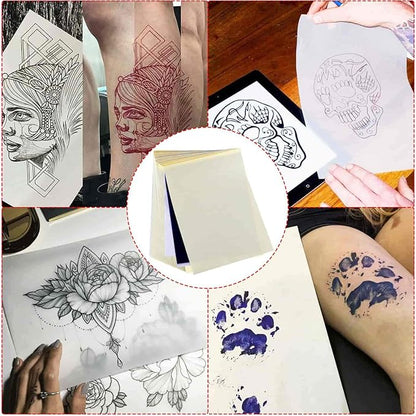 Tattoo Transfer Paper, Cridoz 100 Sheets Tattoo Stencil Transfer Paper for Tattooing Blue