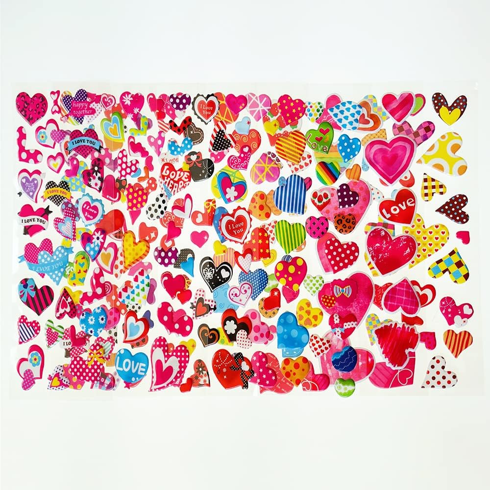 3D Puffy Stickers for Kids, 11 Different Sheets Including Lovely Heart Sticker for Boys and Girls