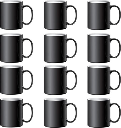 TANGLONG Color Changing Coffee Mugs 15oz Sublimation Mugs Magic Mug Heat Sensitive Coffee Mugs Heat Changing Mugs Tazas Magicas Para Sublimacion Set of 12