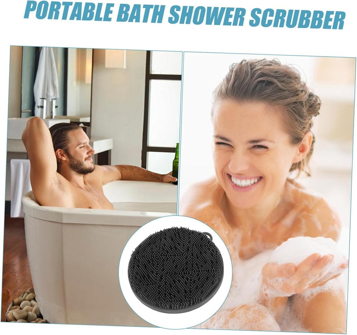 CALLARON Shower Brush for Exfoliating Body Scalp Ergonomic Design Comfortable Bath Scrubber Deep Cleanse for Men Women Durable Stylish Deep Pearl Bag Packaging
