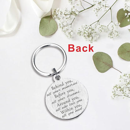 Laluminter Happy Birthday Gifts Keychain Presents for Girls Women Boys Men, Double Sides Engraved