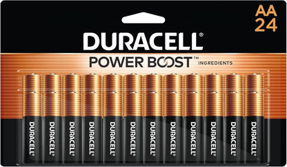 Duracell Coppertop Double AA Batteries with Power Boost Ingredients, 24 Count (Pack of 1) Long-lasting Alkaline Double AA Battery for Household and Office Devices
