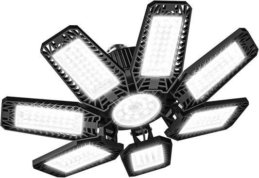 LED Garage Light, 200W Deformable LED Garage Ceiling Lights 71 Panel, 20000LM LED Lights Shop Light, 6500k LED Light Bulb Lighting for Garage Basement, Barn, High Bay Light, Work Light