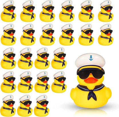 12pcs Rubber Ducks, Captain Ducks, 2 inch Rubber Ducks with accesories