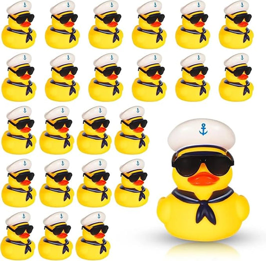 12pcs Rubber Ducks, Captain Ducks, 2 inch Rubber Ducks with accesories