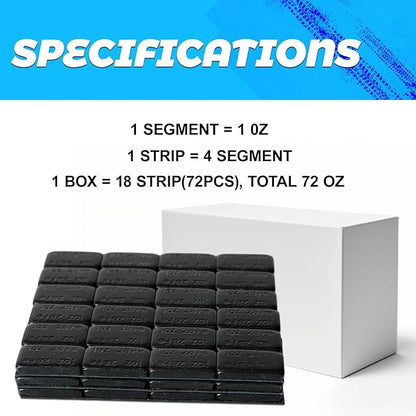 EASYBERG 1oz. Stick on Wheel Weights, Black Tire Balancing Wheel Weights for Motorcycles, Cars, Trucks, SUVs, Low Profile, Total 144pcs 144oz.