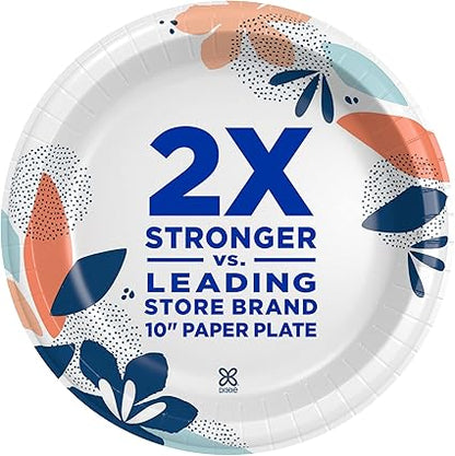 Dixie Large Paper Plates, 10 Inch, 54 Count, 2X Stronger, Microwave-Safe, Soak-Proof, Cut Resistant, Disposable Plates For Everyday Breakfast, Lunch,  Dinner Meals