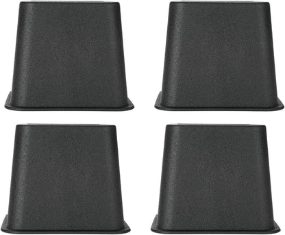 4 Pcs Bed Risers for Small Rooms and Dorms Wide Base Secure Recess, Adjustable PP Furniture Risers for Beds Sofas Chairs, Extra Storage