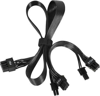 PCIE Cable for Corsair, 65CM 8 Pin to Dual 62 Pin PCIE Power Cable for Thermaltake, Male to Male GPU Cable for ARESGAME Modular Power Supply (65cm15cm)
