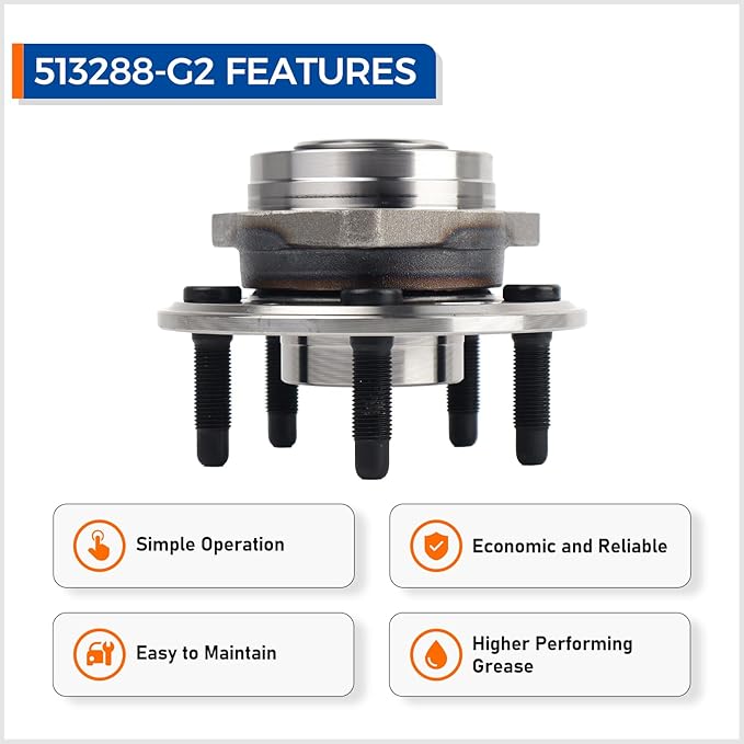 513288 Front or Rear Wheel Hub Bearing Assembly Compatible with Chevy Malibu, Chevy Impala, Chevy Equinox, GMC Terrain Buick Lacrosse, Cadillac XTS CTS, Buick Regal, 5 Lugs w/ABS