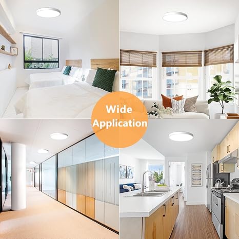 2PACK LED Flush Mount Ceiling Light Fixture, 9inch Modern LED Ceiling Light White 18W 5000K, Low Profile Slim Flat Surface Mount Ceiling Lights for Bedroom Kitchen Hallway Laundry Stairwell Basement