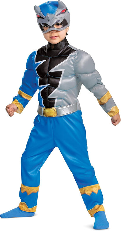 Disguise Blue Power Ranger Costume for Toddlers, Official Power Rangers Dino Fury Outfit with Mask, Size Medium (3T-4T)