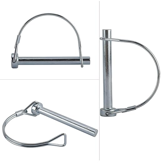 AuInn Pack of 20 Wire Lock Pins, 516 Inch Shaft Locking Pin Heavy Duty Safety Coupler Pin Hitch Pin with Round Arch Wire Retainer for Trailers Lawn Garden-L8