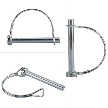 AuInn Pack of 20 Wire Lock Pins, 516 Inch Shaft Locking Pin Heavy Duty Safety Coupler Pin Hitch Pin with Round Arch Wire Retainer for Trailers Lawn Garden-L8