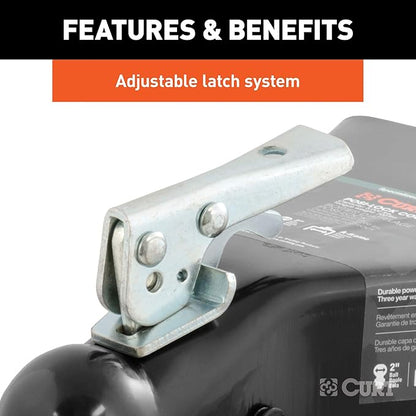 CURT 25210 Black A-Frame Trailer Coupler, 2-Inch Hitch Ball, 5,000 lbs, GLOSS BLACK POWDER COAT