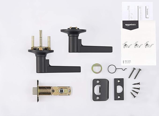 Basics Manchester Door Lever - Passage - Matte Black, 1-Pack