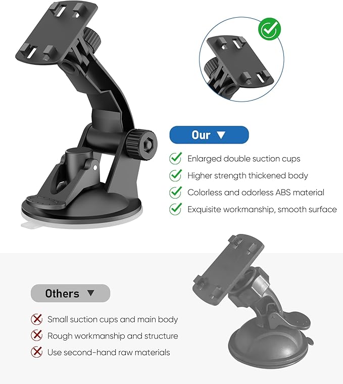 PixelMan Upgraded Windshield Mount for Backup Camera, 4.3 Inch Monitor, Suction Cup Bracket, Reverse Camera Display