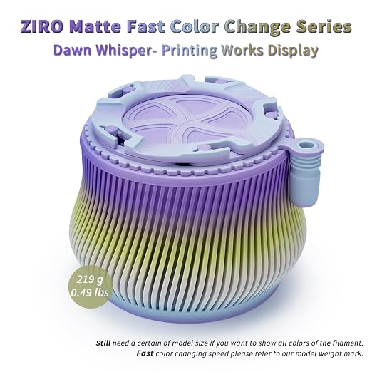 ZIRO Fast Gradient PLA, Multi Colors 3D Printer Filament, Dawn Whisper
