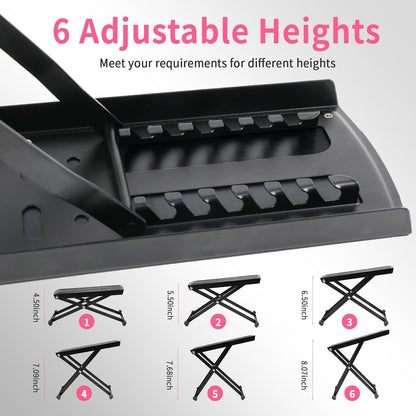 Pedicure Foot Rest, 6-Height Adjustable Non-Slip Foot Stand for Easy at Home Pedicures, Foldable Stool