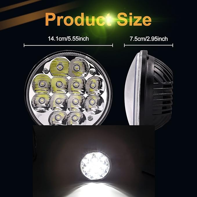 Par46 Unity Spotlight, 5.75" 5-34" H5001 LED Spot Light Sealed Beam Projector 36W, Special for Unity Old Spotlight Boat Pillar Lights Replacement(1Pcs)