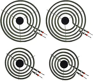Upgraded MP22YA 4 Pack Electric Range Burner Element Unit Set, 2 x MP15YA 6" and 2 x MP21YA 8" Stove Burners Replacement for Kenmore, Hardwick, Maytag, Norge Whirlpool Electric Range Stove