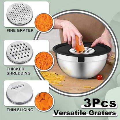 P&P CHEF 3 Grater Attachments for Prepping Storing, Black