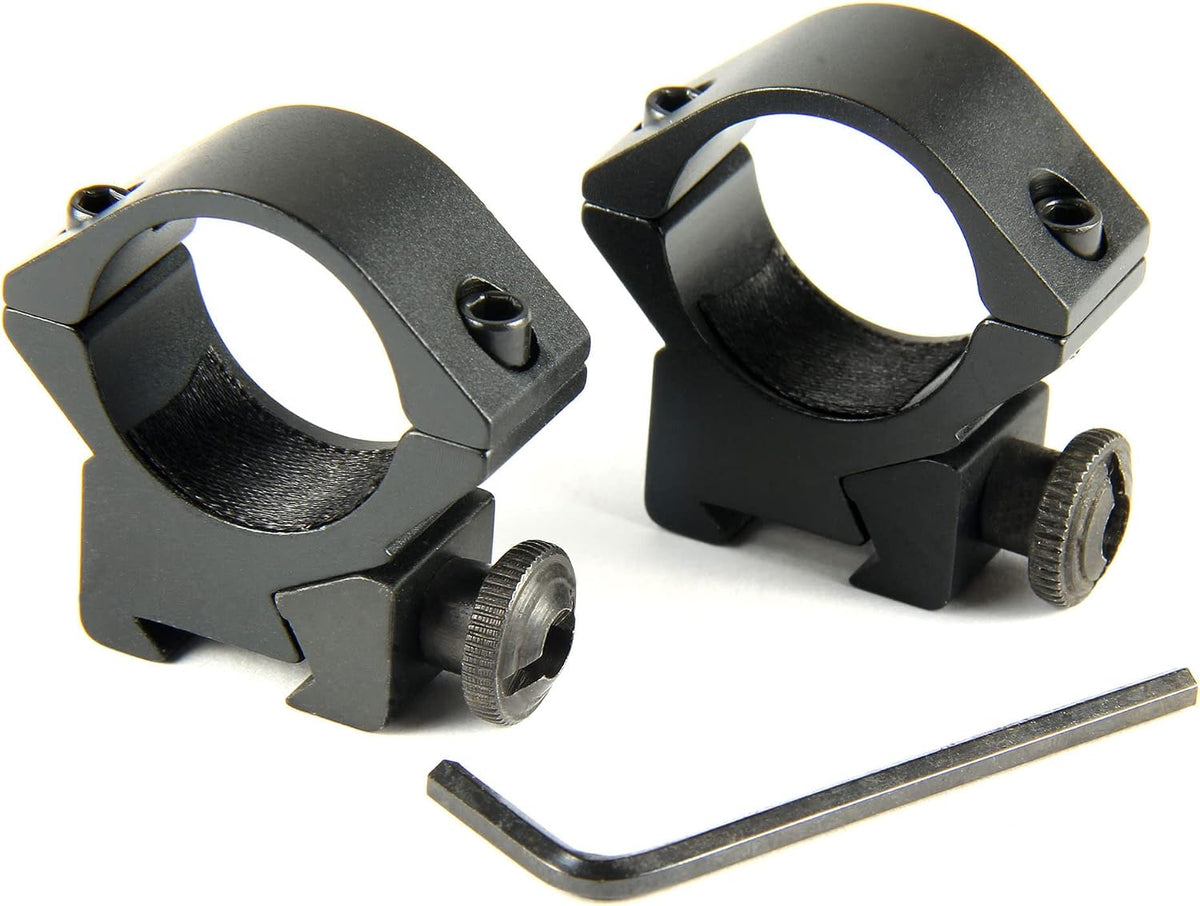 TACFUN 1 Pair 1 inch Ring Low Profile Scope Rings - 3/8" Dovetail Mount