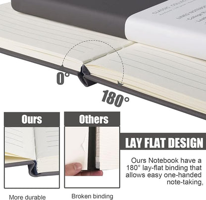 Lined Journal Notebook – Hardcover Notebook for Men & Women – Journals for Writing, Work, School, Home & Daily Notes, 160 Pages – Medium A5, 5.7"x8", 100 gsm Thick Paper (Dark Gray)?
