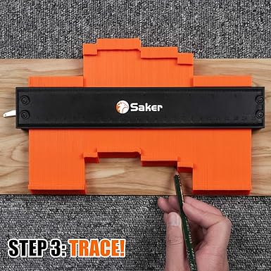 Saker Contour Gauge (10 Inch) Profile Tool-Adjustable Lock Gift for Men Women Dad Him Boyfriend Husband-Precisely Copy Irregular Shape Duplicator-Welding Floor Woodworking Tool Tracing