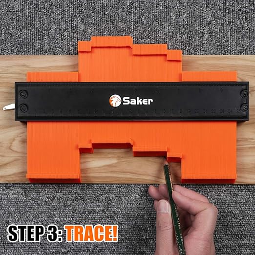 Saker Contour Gauge Christmas Gifts (10 Inch) Profile Tool-Adjustable Lock Gift for Men Women Dad Him Boyfriend Husband-Precisely Copy Irregular Shape Duplicator-Welding Floor Woodworking Tool Tracing