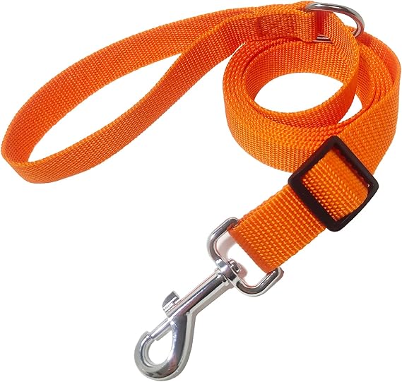 6FT 10FT Adjustable Dog Leash, Nylon Dog Leashes for Medium Large Dogs (6FT, Orange)