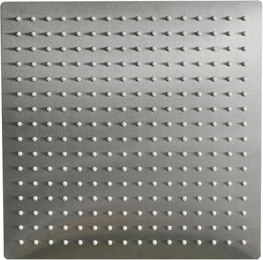 Hoimpro 12 Inch Square Rain Shower Head, Large Waterfall Rainfall Showerhead, High Pressure Stainless Steel Rainhead, 1/16'' Ultra-Thin Water Saving Design with Silicone Nozzle, Brushed Nickel