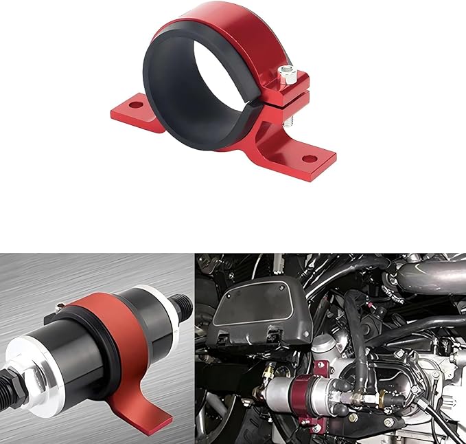 Car Fuel Pump Fuel Filter Mounting Bracket,60mm Fuel Filter Mounting Bracket, Fuel Pump Clamp Holder,Fuel pump mounting bracket- Red