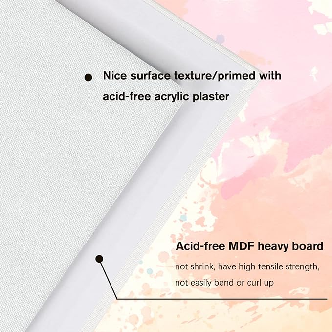 Simetufy 11 x 14 inch 12 Pack Painting Canvas Panels, Canvas Boards for Painting Gesso Primed Acid-Free 100 Cotton for Acrylics Oil Watercolor Paints