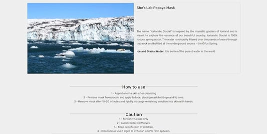 Mishe Peach Iceland Glacial Water Sheet Mask