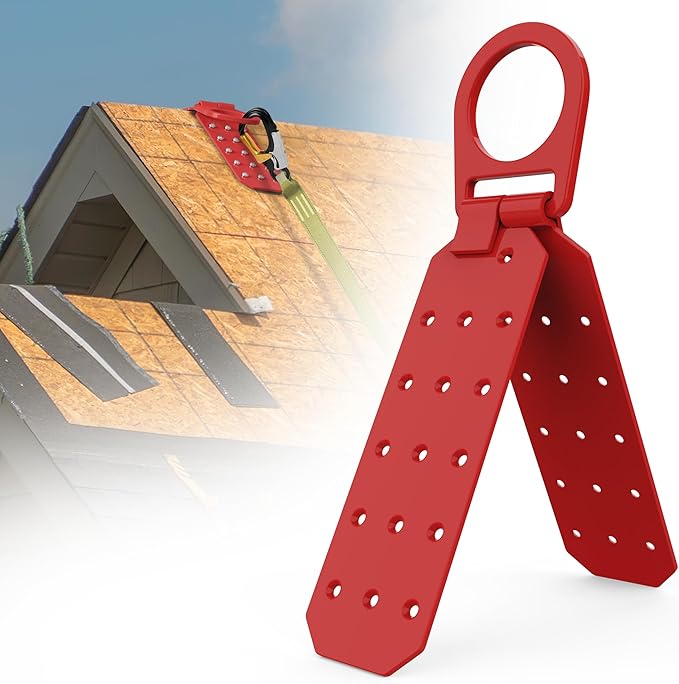 Reusable Roof Anchor  Alloy Steel Fall Protection Anchor  High Stength D-ring Roofing Anchor  Temporary Roof Anchor for Industrial  Construction Use on WoodMetal - 1 Pack
