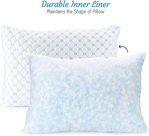 Hearth  Harbor Temperature Regulating Reversible Cooling Pillow, Memory Foam Pillow Body Pillow 20" X 54"
