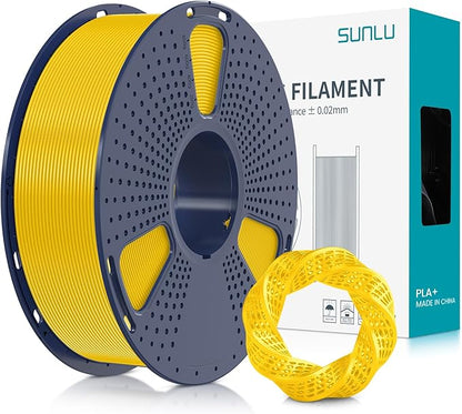 SUNLU 3D Printer Filament PLA Plus 1.75mm, SUNLU Neatly Wound PLA Filament 1.75mm PRO, PLA Filament for Most FDM 3D Printer, Dimensional Accuracy - 0.02 mm, 1 kg Spool(2.2lbs), PureYellow