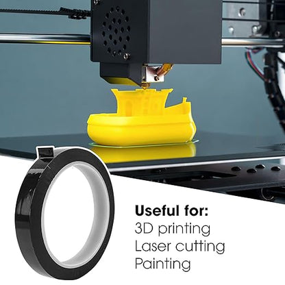 2PCS 14mmx50Meter 3D Printer Tape, Masking Shading Border Wish Tape Accessories Parts for Elegoo Mars for Photon LCD 3D Printer Laser Painters (Black)